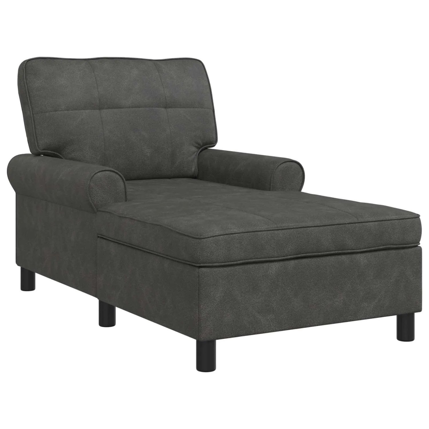vidaXL Lounge-Liege mit Kissen Schwarz 91 x 157 x 91 cm Kunstleder 42022917