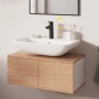 Grohe QuickFix Waschtischarmatur Start M Schwarz auf Aufsatzwaschbecken im Bad.