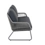 Graues Siena Garden 2-Sitzer Loungesofa Kansas, ideal für Garten & Terrasse. Inkl. Kissen.