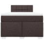 Dunkelbraunes vidaXL Boxspringbett 120x190 cm mit Matratze und Kopfteil.