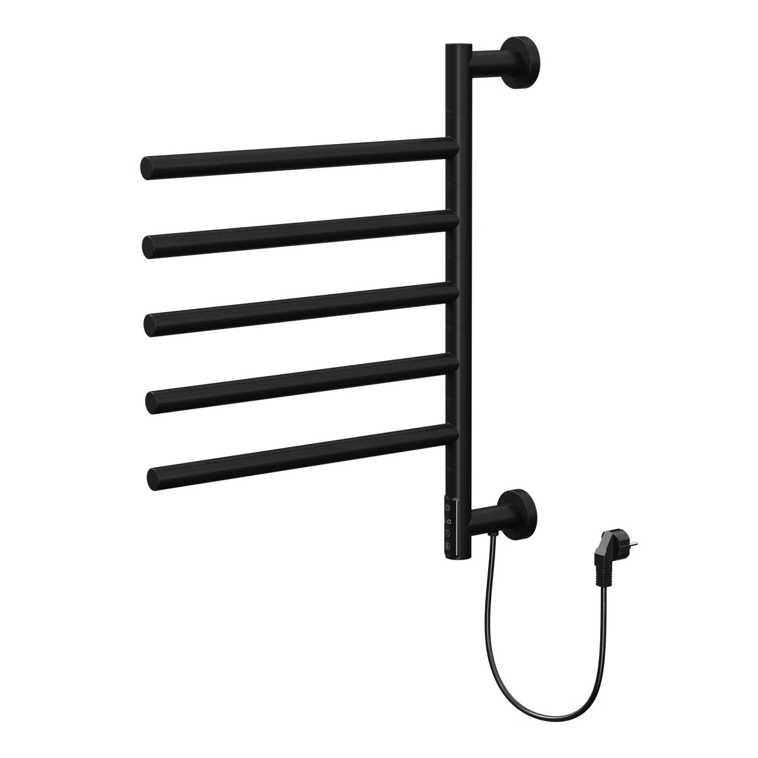 LuxeBath Handtuchwärmer Elektrisch Schwarz 75W 450x622 mm 180° Drehbar