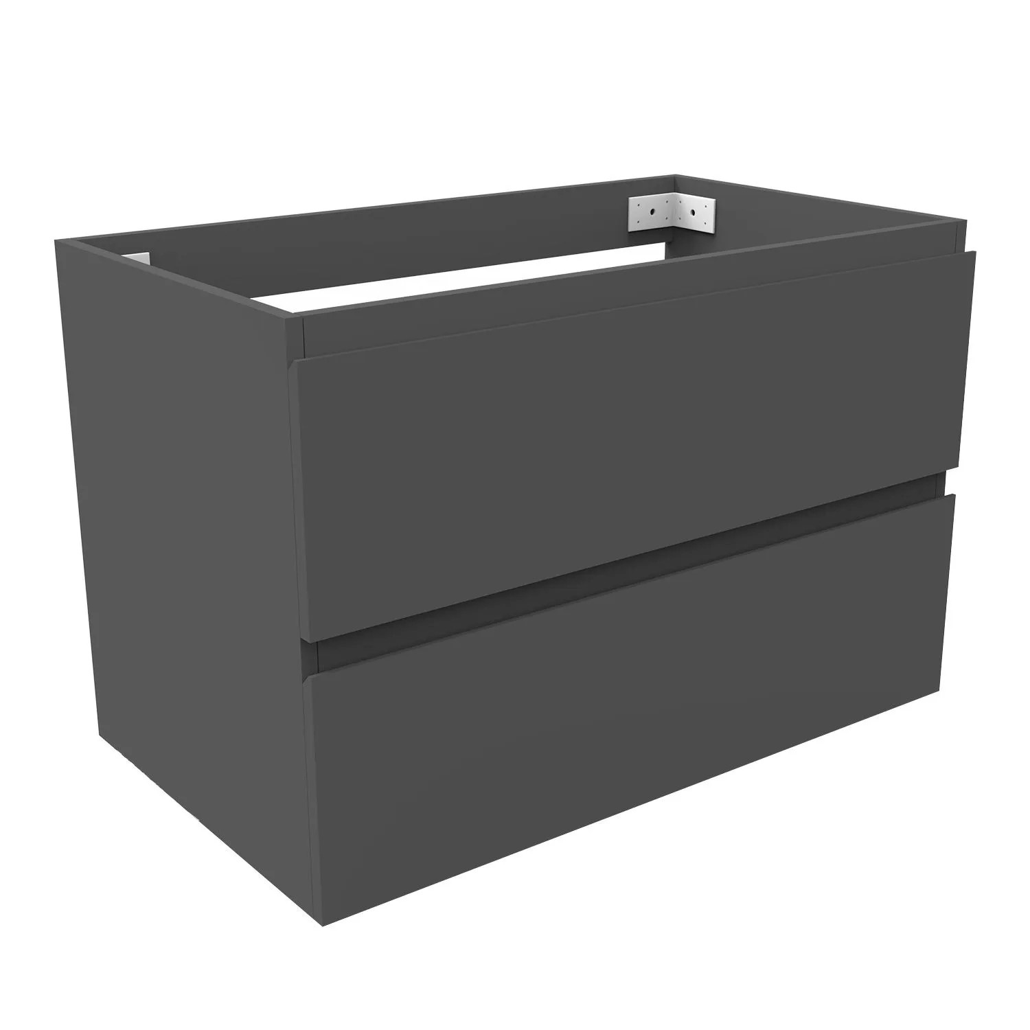Duschparadies Waschbeckenunterschrank Y244X BxTxH 79x45x52cm in Matt Anthrazit mit 2 Schubladen