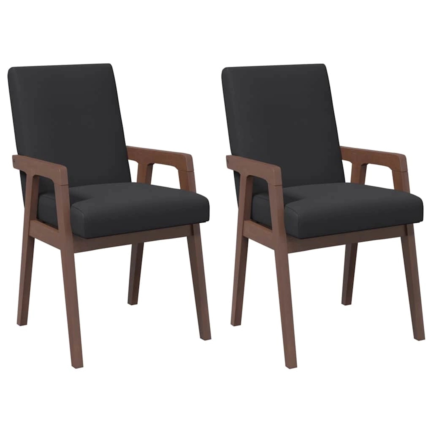 vidaXL Esszimmerstühle mit Kissen 2 Stk Braun Massivholz Gummibaum 4102482 günstig online kaufen