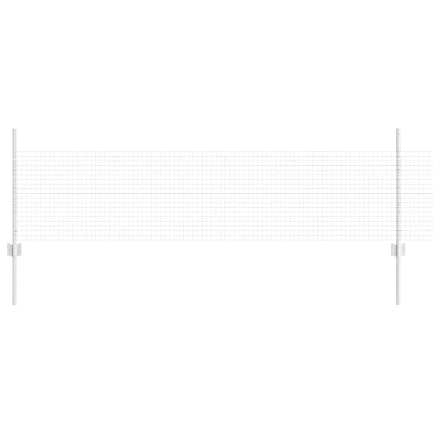 vidaXL Zaun mit Pfosten Silber 0,5 x 50 m Stahl 3336386 günstig online kaufen