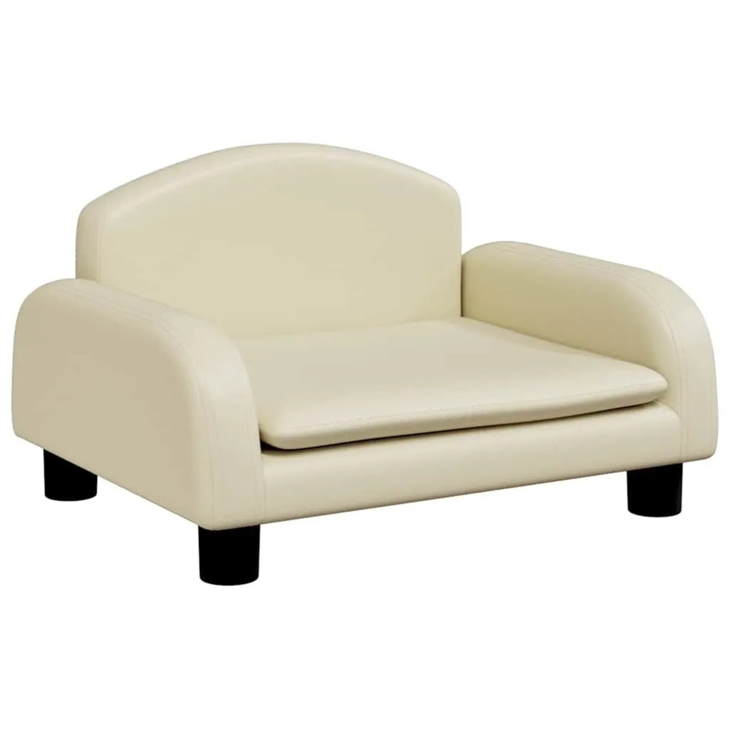 vidaXL Hundebett Creme 50x40x30 cm Kunstleder 171977