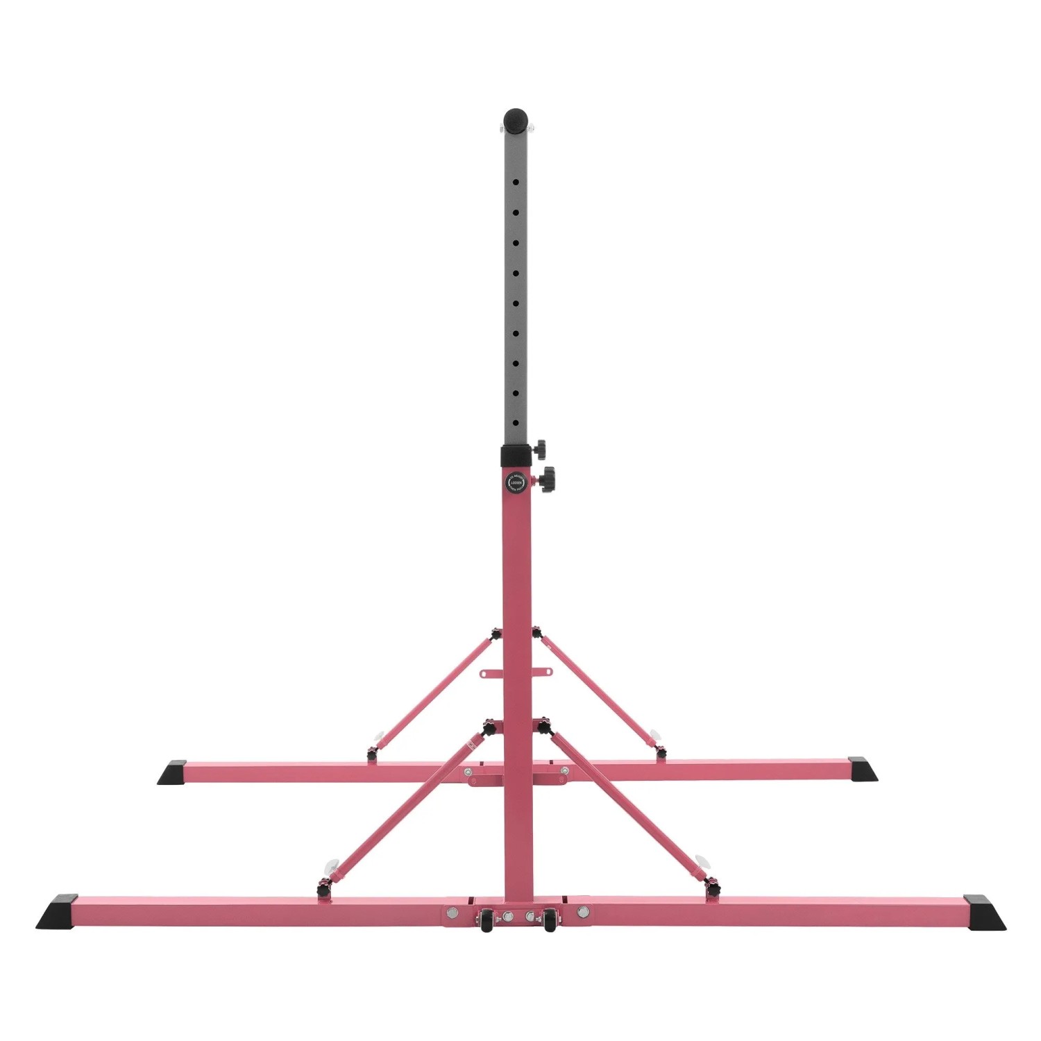 Pinkes, höhenverstellbares Turnreck-Gestell für Kinder. Stabiles Sportgerät, faltbar & platzsparend.