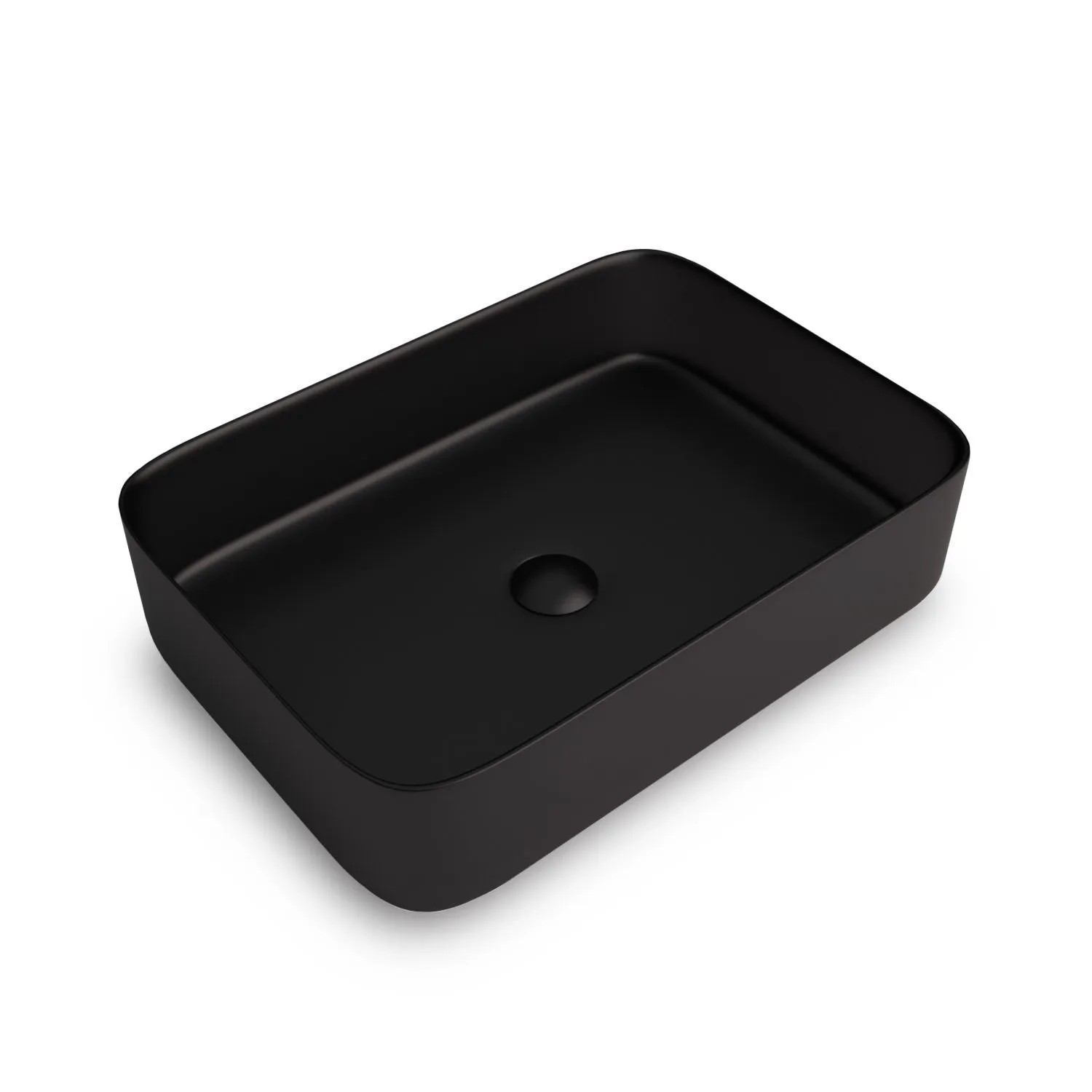 Stilform Aufsatz Keramik Waschbecken Soho 2.0 Schwarz Matt 55 cm