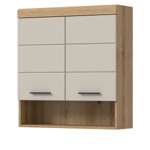 Inn.Furn Badezimmer Hängeschrank in Sand und Eiche 74 x 79 cm Shawn