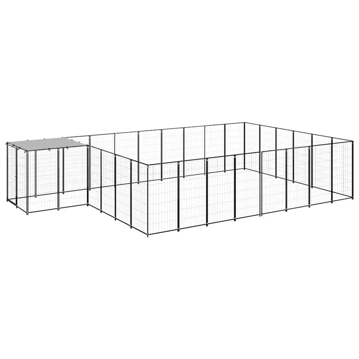 vidaXL Hundezwinger Schwarz 15,73 m² Stahl 3082214