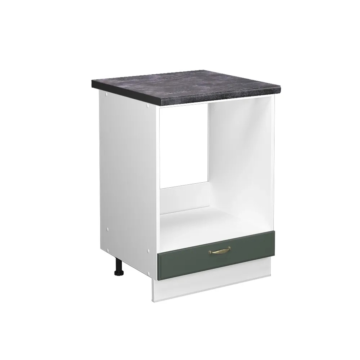 Vicco Herdumbauschrank Fame-Line Grün-Gold Landhaus/Weiß 60 cm AP Anthrazit