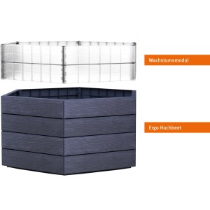 Garantia Ergo Turbo L 75 Wood Hochbeet aus Kunststoff mit Wachstumsmodul.