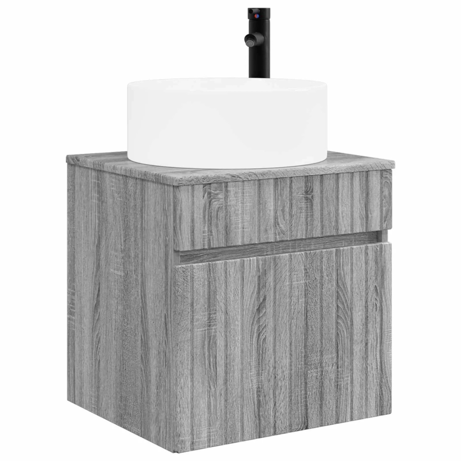 vidaXL Wandmontierte Waschbecken-Vanität Grau Sonoma 890628