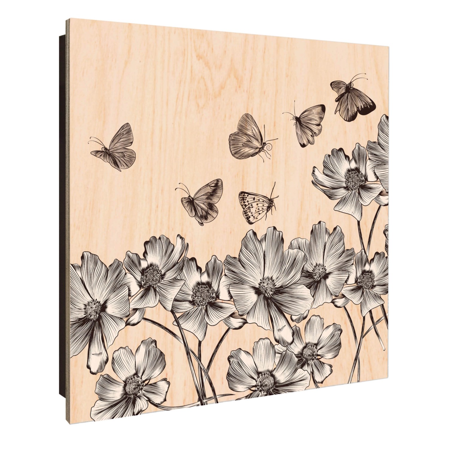 Banjado Großer Schlüsselkasten Holz 30x30cm Schwarz Scharnier Links 50 Hake günstig online kaufen
