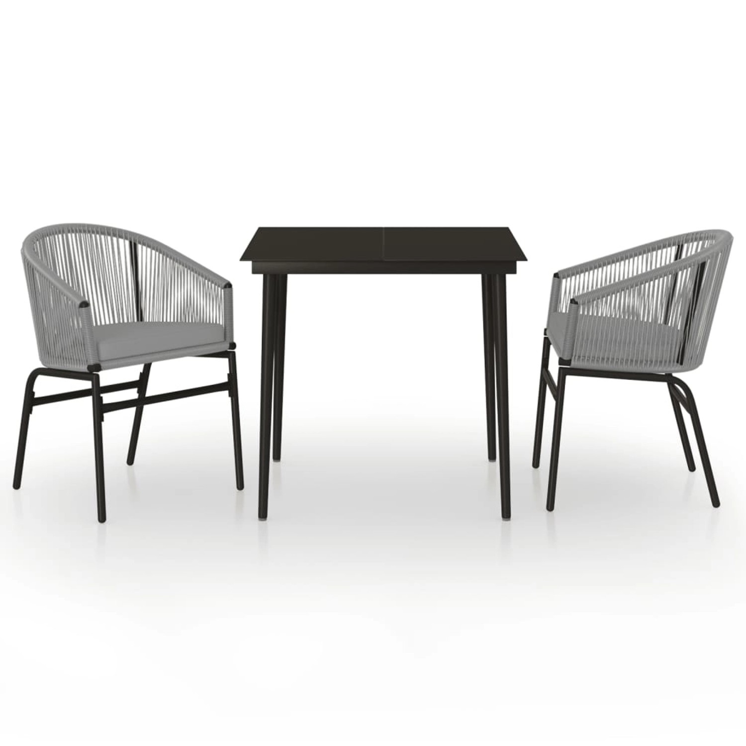 vidaXL 3-Tlg Garten-Essgruppe Grau 3099251 günstig online kaufen