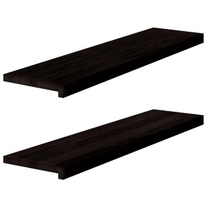 vidaXL Treppenstufen 2 Stk Dunkelbraun 100x30x2 cm Massivholz Eiche 3283805