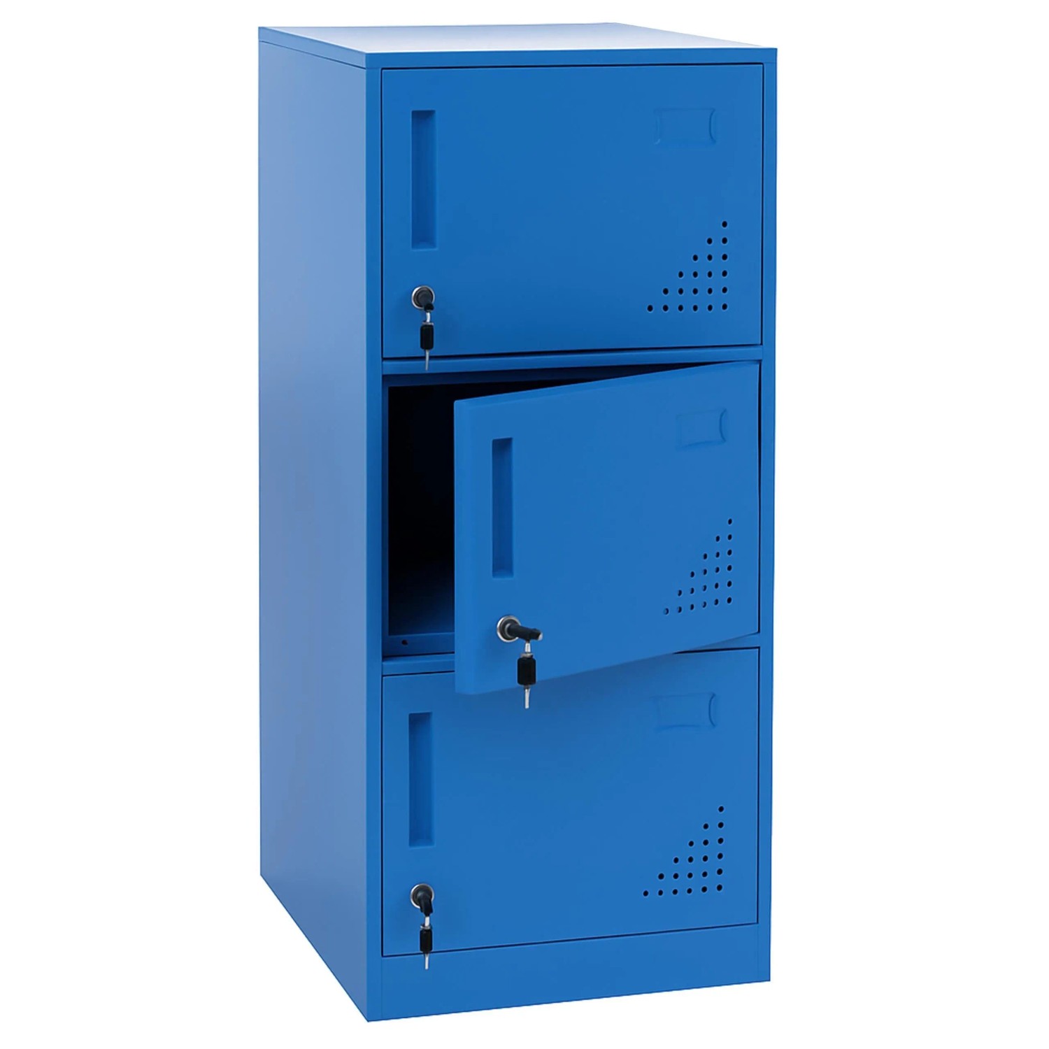 MCW Spind P63 Blau 3 Türen