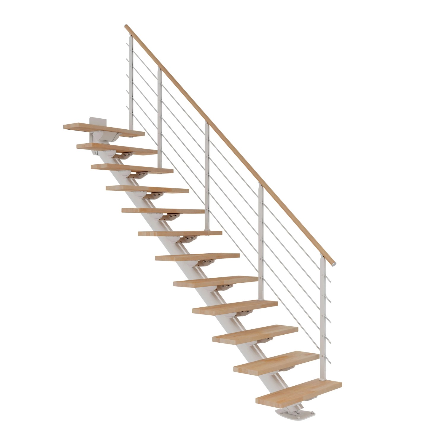 Dolle Mittelholmtreppe Sydney 13 Stufen Buche gerade Metallteile Weiß FSC® günstig online kaufen