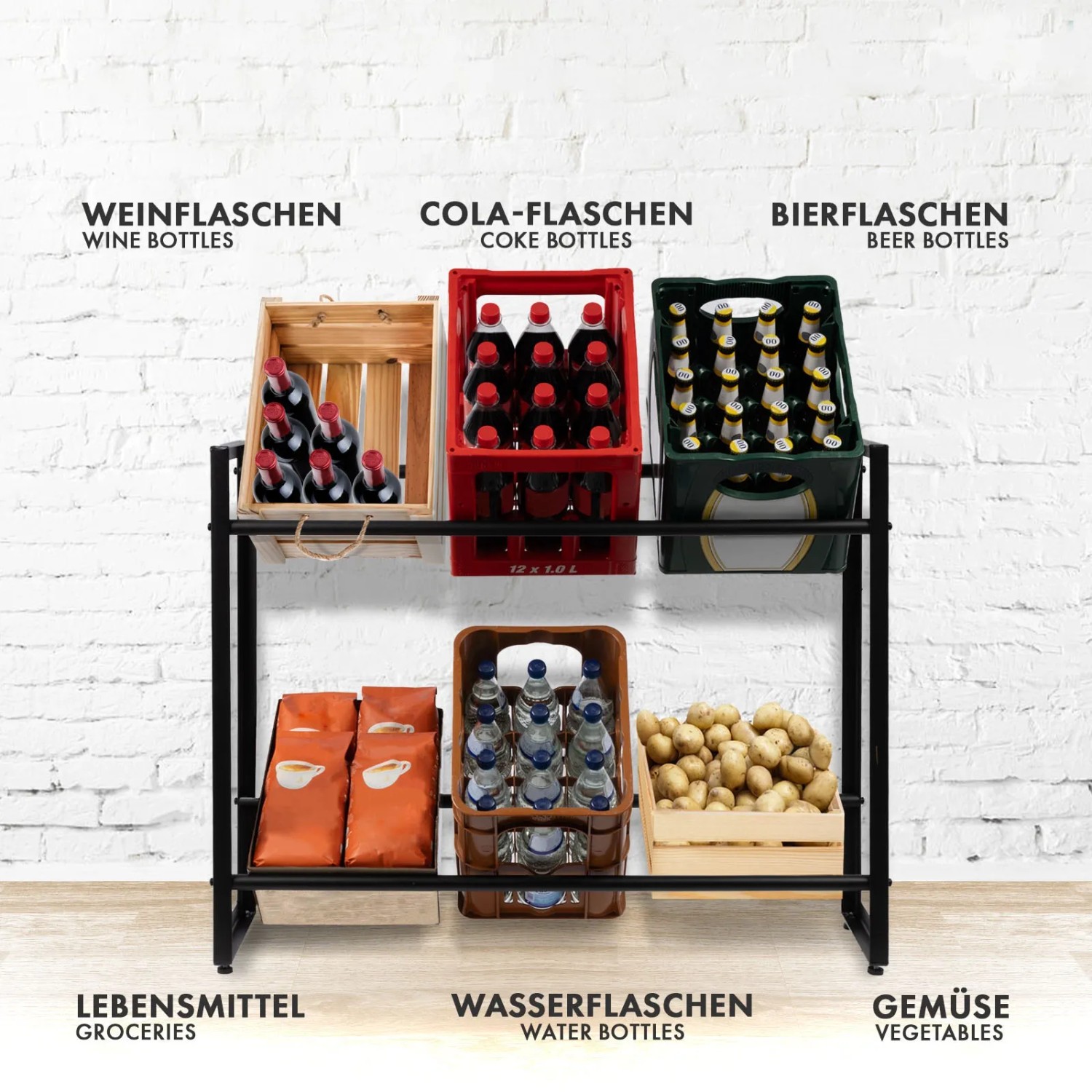 KARAT Regal für Getränkekästen Kenji 104 x 32 x 82 cm 150 kg Traglast kaufen bei OBI