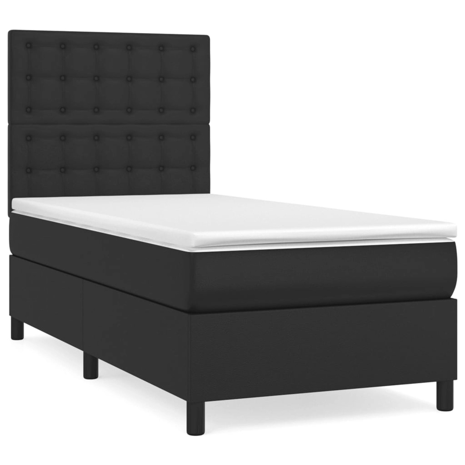 vidaXL Boxspringbett mit Matratze Schwarz 80x200 cm Kunstleder1466098 günstig online kaufen