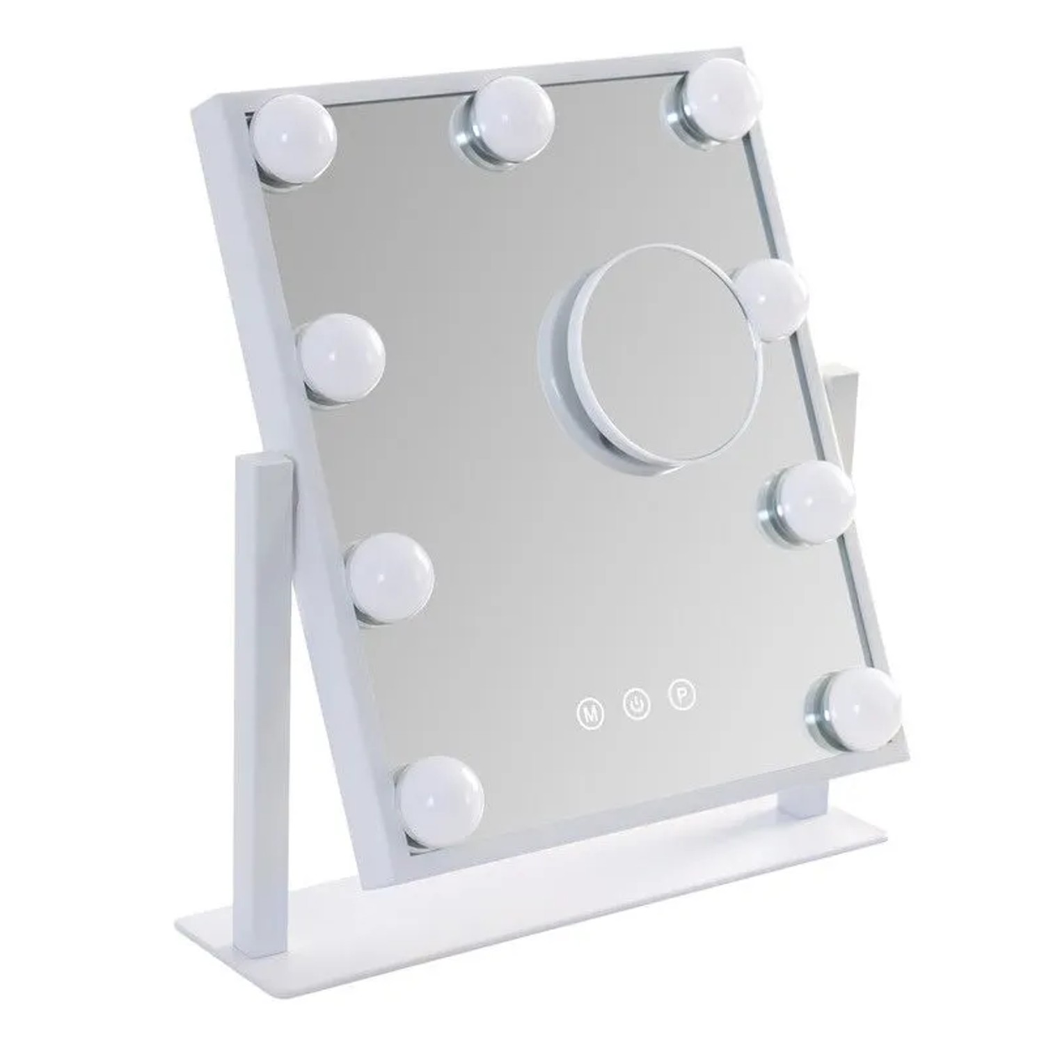 NETTLIFE Kosmetikspiegel aus Glas L31cm Weiß