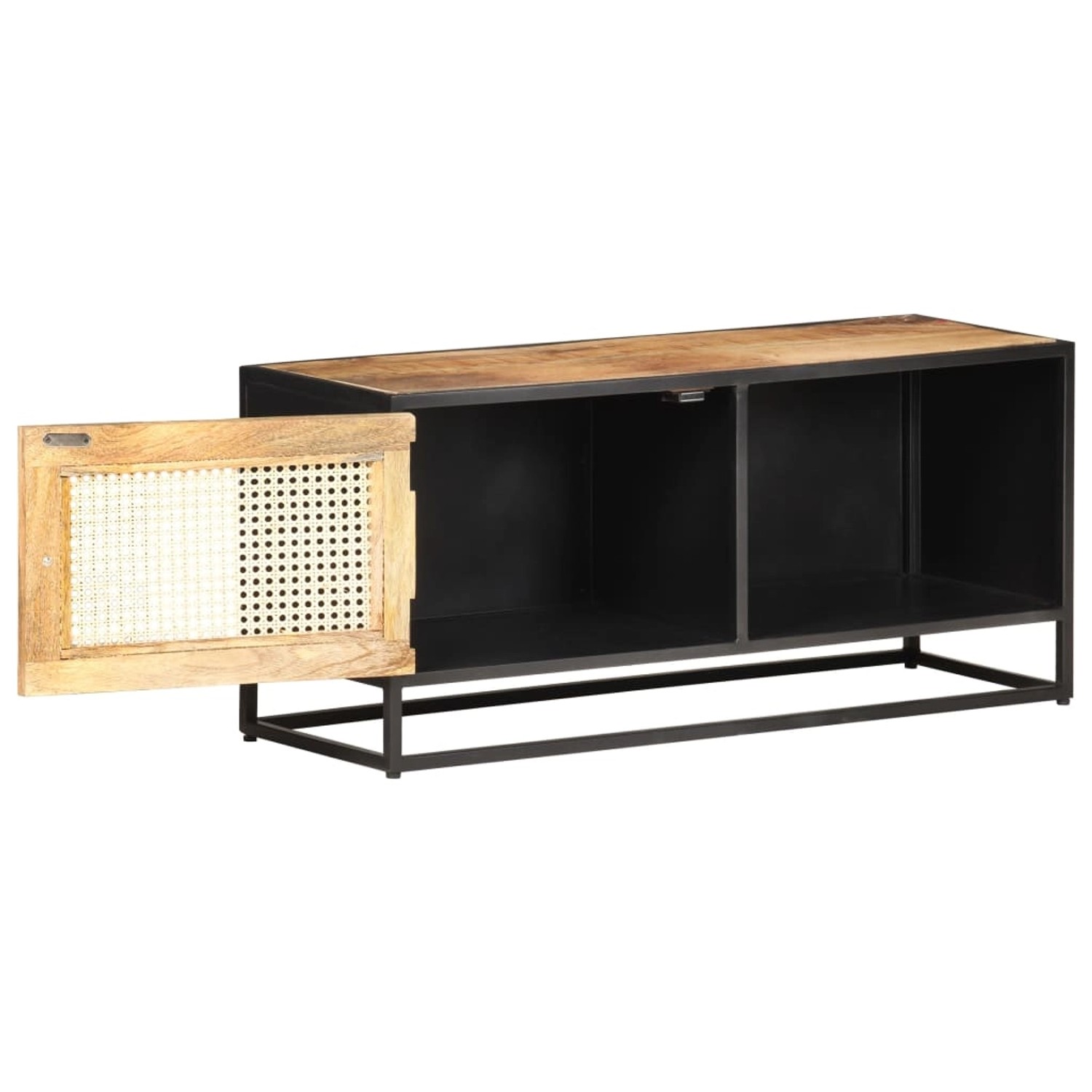 VidaXL TV-Schrank 90x30x40 cm Raues Mangoholz und Wiener Geflecht günstig online kaufen