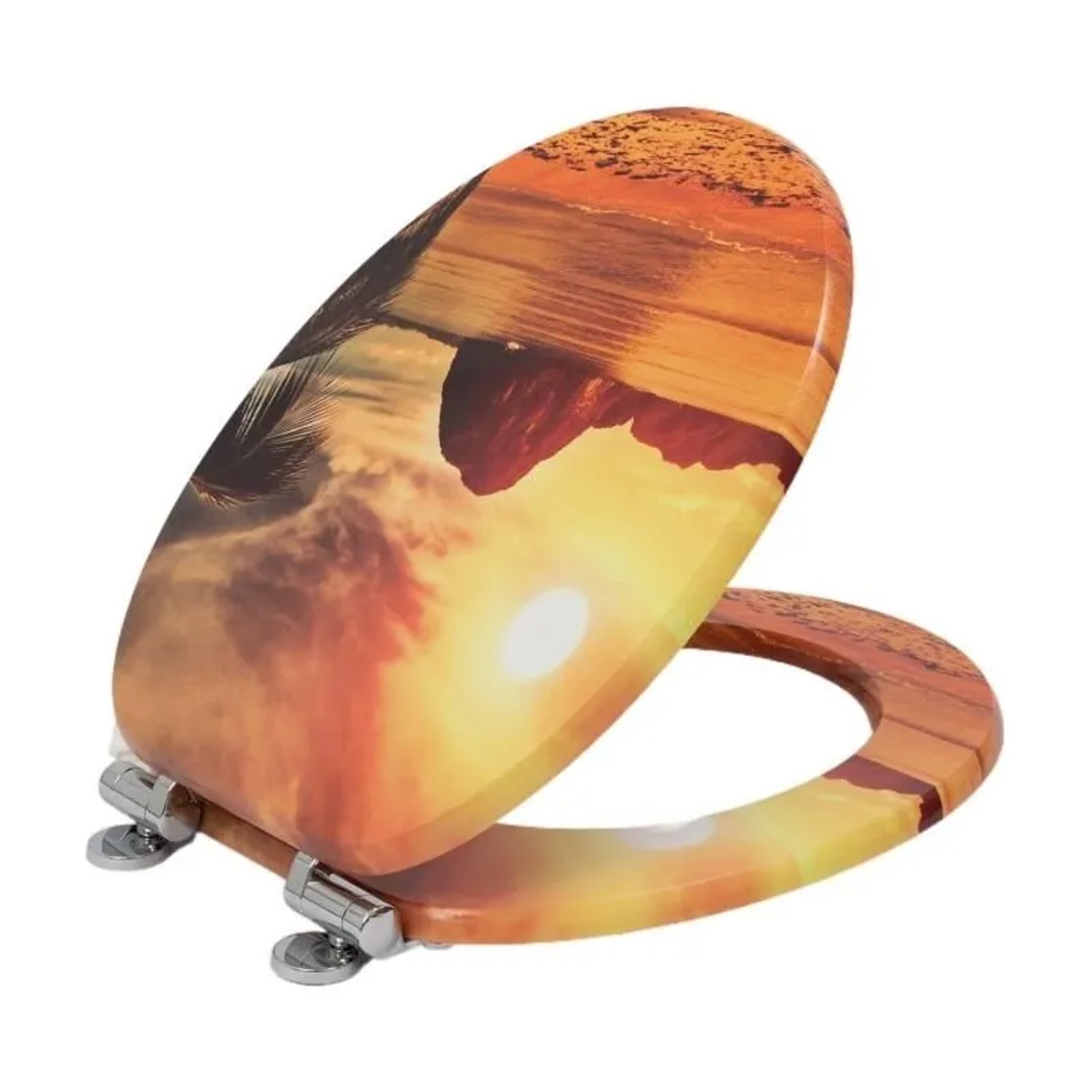 Sinobath WC-Sitz Oval mit Absenkautomatik Sonnenuntergang Strand