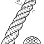 Conacord Handlauf-Seil, Polypropylen, Ø 30 mm, Natur, Detailaufnahme von Seil und Querschnitt.