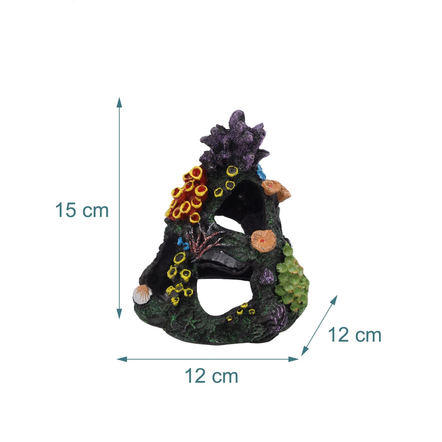 Relaxdays Aquariumdeko Korallenriff Polyresin Bunt 15 cm x 12 cm x 12 cm 0,22 kg_4