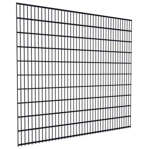 Anthrazitfarbene Doppelstabmatte Basic, 203x200 cm, für Gartenzäune.