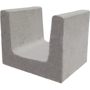 Grauer Beton U-Stein (40x50x40 cm) für Einfassungen, Stufen und Mauersysteme.