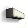 Moderne, anthrazitfarbene Philips LED Aussenwandleuchte Stratosphere mit warmweissem Licht.