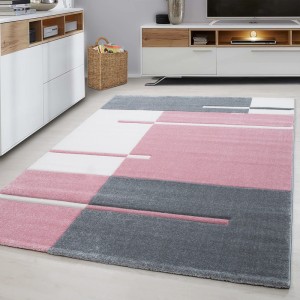 Ayyildiz Kurzflorteppich Hawaii 1310 in Pink, Grau und Weiß, 160x230 cm.