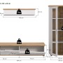 Wohnwand Mirano 3-teilig, weiß Lärche Landhaus. Vitrine, TV-Lowboard, Wandboard mit Eiche-Akzenten. Wohnzimmerschrank.