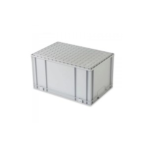 PROREGAL Eurobox NextGen Insight, 65 Liter, grau, mit offener Front. Aufbewahrungsbox für Industrie und Gewerbe.