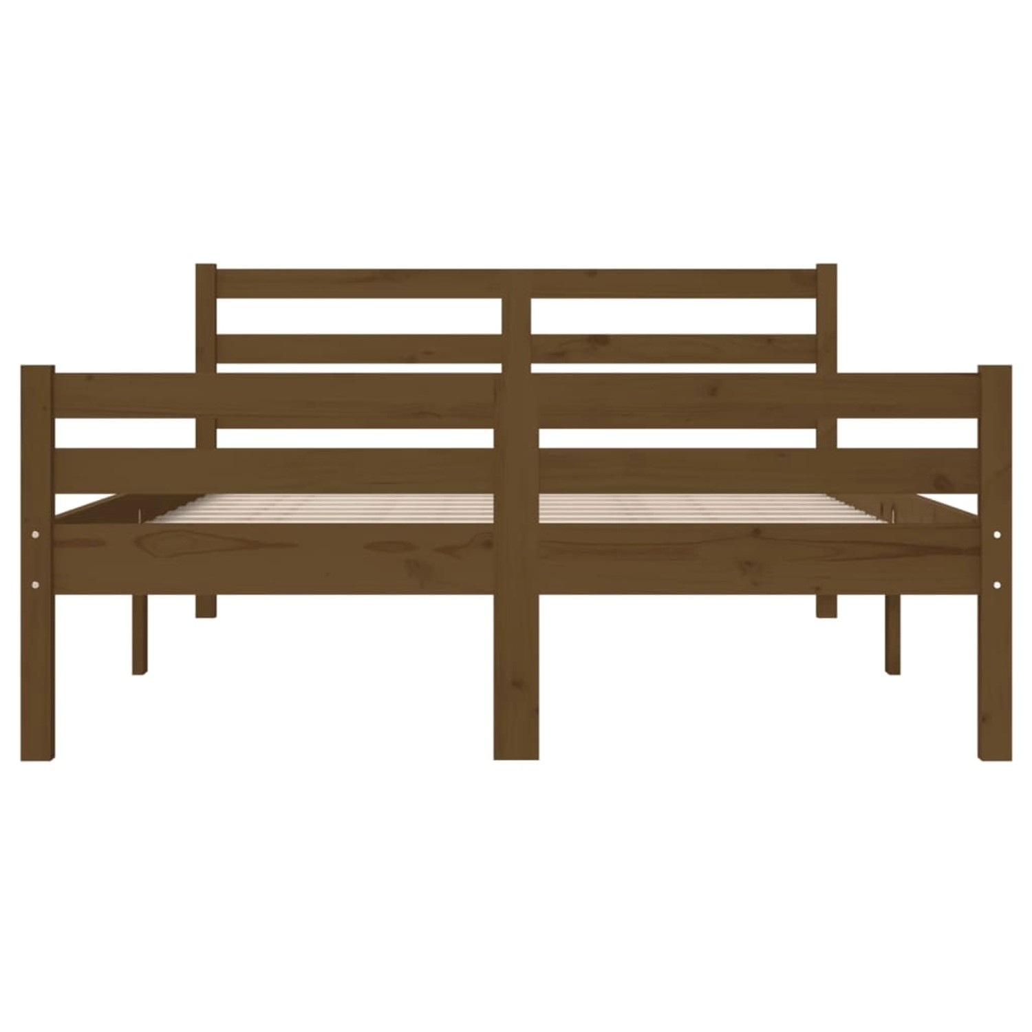 vidaXL Massivholzbett, honigbraun, 120x190 cm, Kiefernholz Bettrahmen für Schlafzimmer.