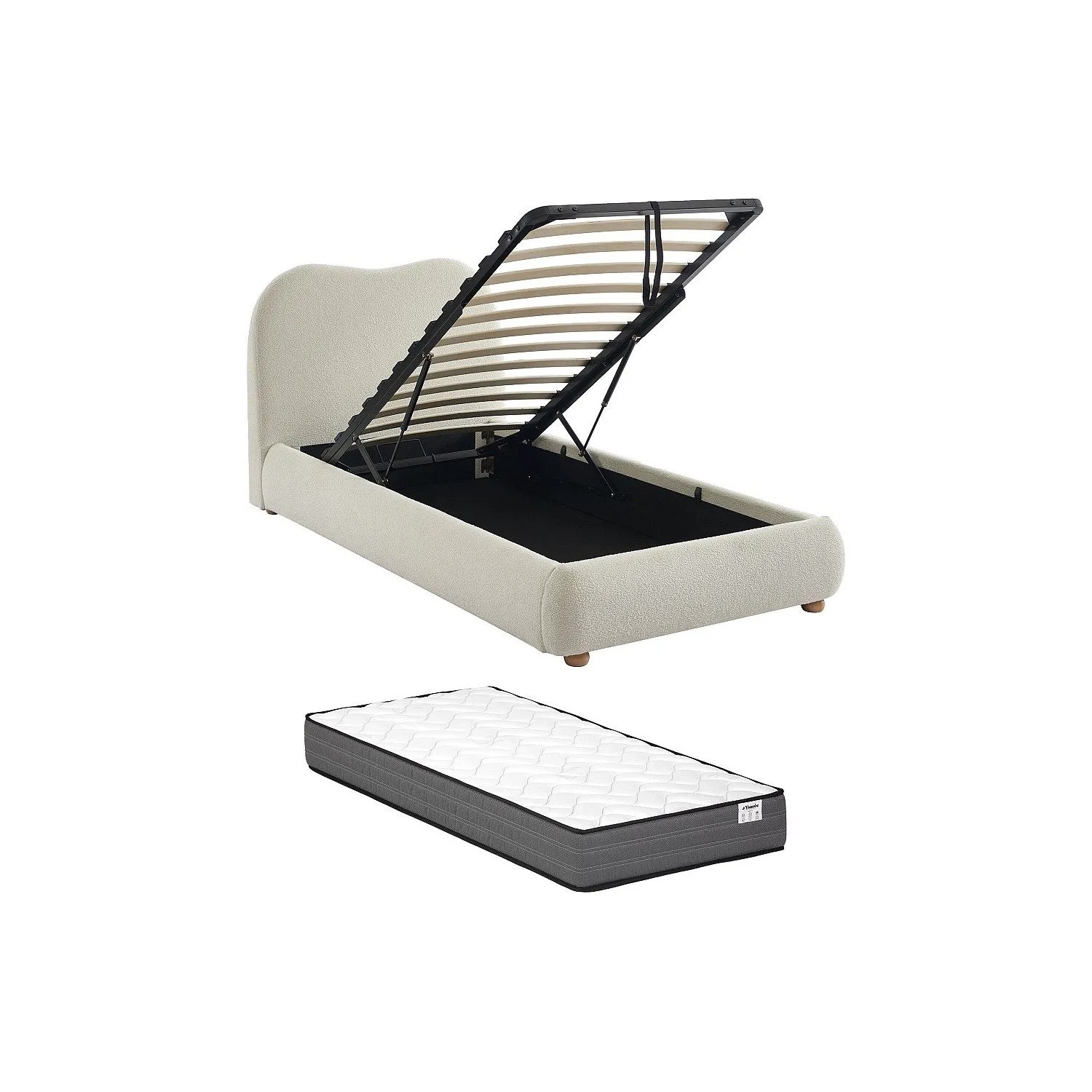 Vente-unique Bett Mit Bettkasten Vanari Weiß 111 cm