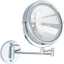 Wenko Power-Loc LED Kosmetikspiegel Lumi, Chrom, 5-fach Vergrößerung, zur Wandmontage.