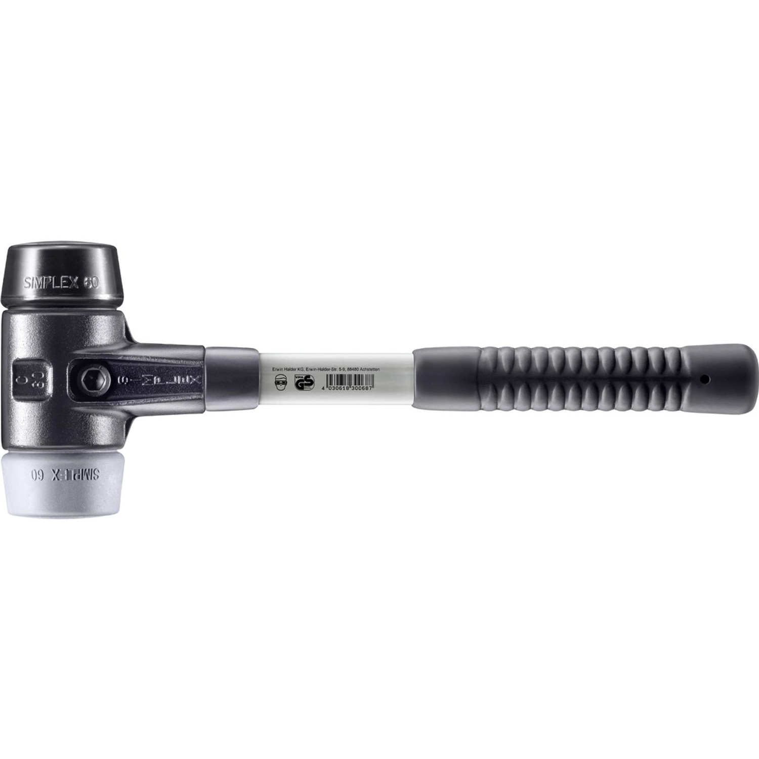 Halder Simplex Schonhammer Ø 60 mm Gummi Schwarz   TPE-mid Grau mit Verstär günstig online kaufen