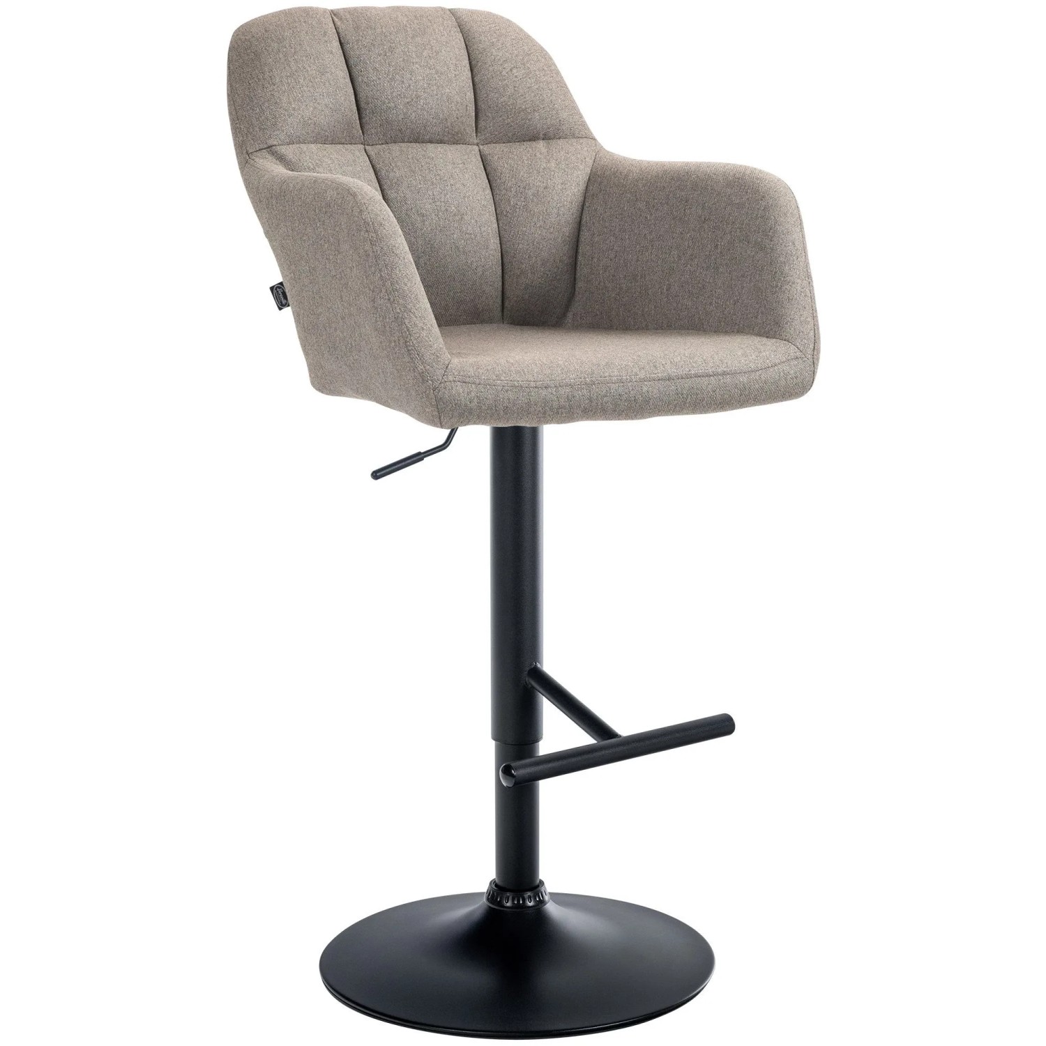 CLP Barhocker Natoma Stoff Metall Matt Schwarz/Taupe