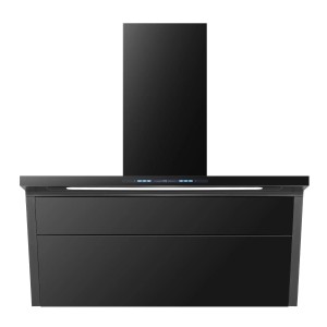 Schwarze Wolkenstein WS55-90A++GCB Kopffreihaube mit Touch Control und LED-Beleuchtung.