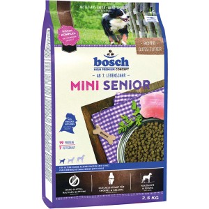 Bosch Mini Senior Hundefutter, 2,5 kg Packung für ältere, kleine Hunde.
