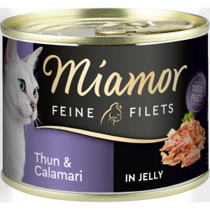 Miamor Katzen-Nassfutter mit Thunfisch und Calamari in Jelly, 185g Dose.
