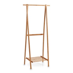 Zeller Garderobenständer aus Bambus mit Ablage für Schuhe, 159x45x74 cm.