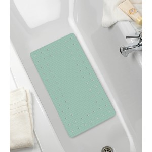 Mintfarbene Wenko Wanneneinlage Mirasol (69x39 cm) in Badewanne mit Anti-Rutsch-Struktur und Saugnäpfen.