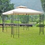 Schwarzer DELUKE Pavillon ROLAND aus Stahl mit beigem Dach für Garten/Terrasse.