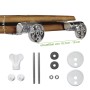 Montage-Details des Bambus WC-Sitzes mit Hai-Gravur, inklusive Scharniere und Befestigungsmaterial.