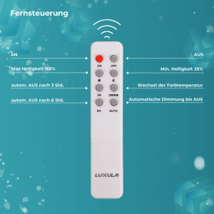 LUXULA Solar Hängeleuchte CCT Dimmbar Fernbedienung Warm- Kaltweiß IP44 500lm Pendelleuchte Außen