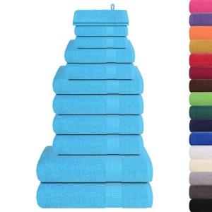vidaXL 12-Tlg Handtuch-Set Türkis 360 g/m² 100% Baumwolle 137108