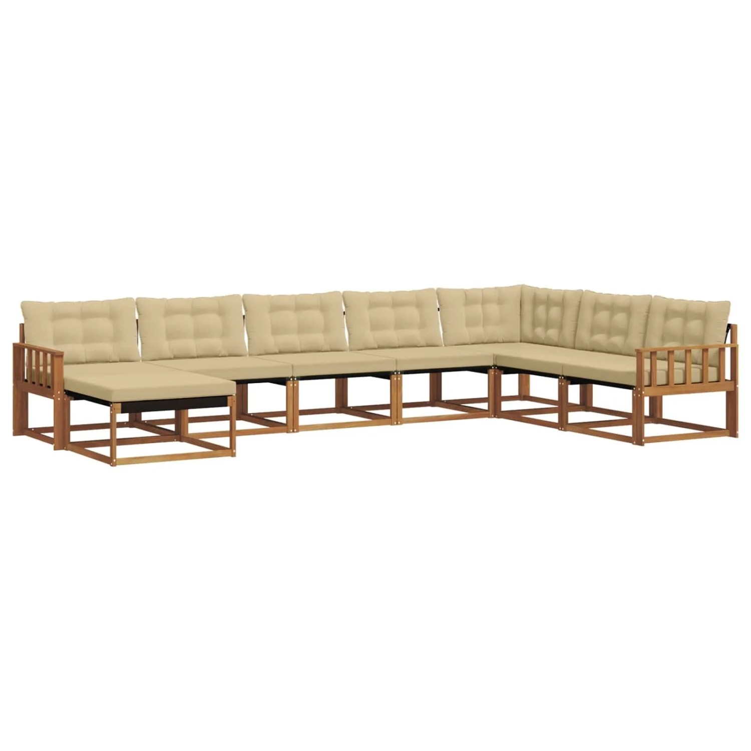vidaXL Outdoor-Sofagarnitur 24-Tlg Natur und Beige Massivholz Akazie 3369744