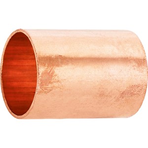 Löt-Muffe aus Kupfer, Durchmesser 22 mm, für die Verbindung von Kupferrohren.